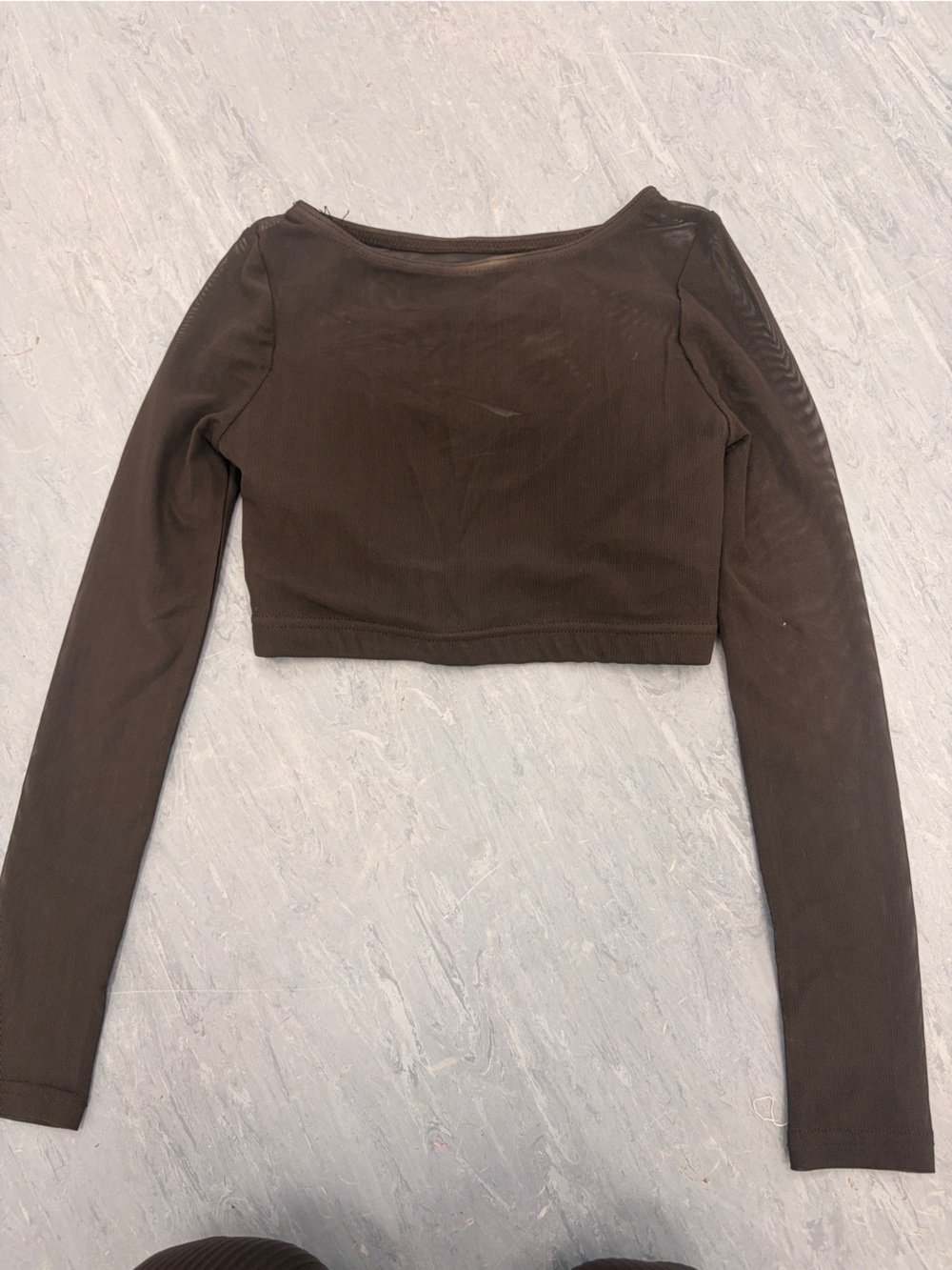 Kids Long Sleeve Cropped Top - Black